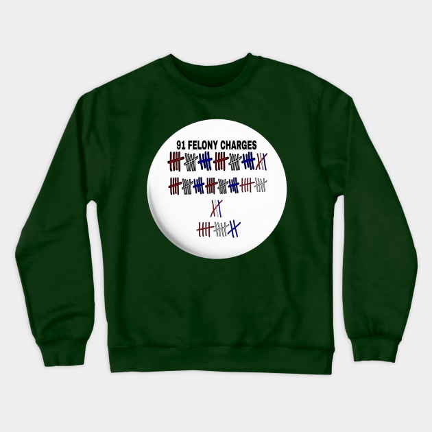 91 FELONIES - Tally - Round - Back Crewneck Sweatshirt by SubversiveWare